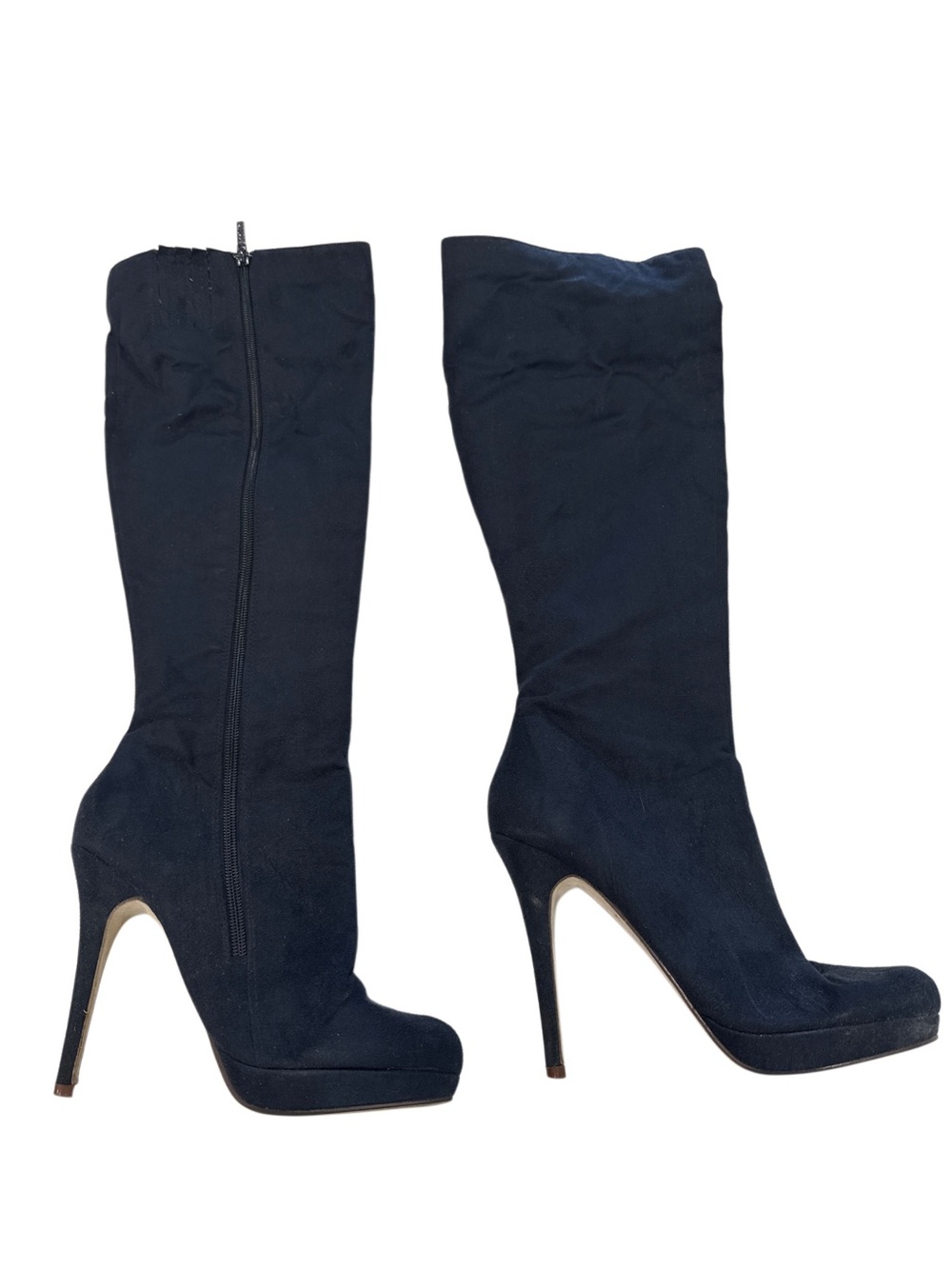 Michael Antonio Navy High Heel Knee Boots - size 8 Elegant Women's Platform Boot